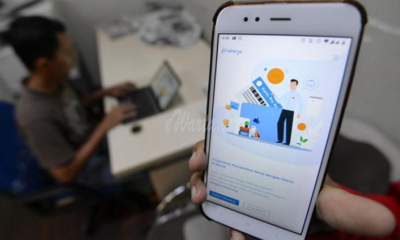Aplikasi pendukung program kartu Prakerja.Program Kartu Kerja Prakerja Gelombang 12 akhirnya dibuka mulai 2021. - (antarafoto)