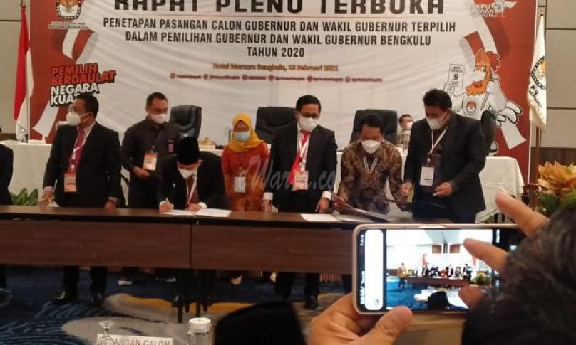 Rapat pleno terbuka KPU Provinsi Bengkulu