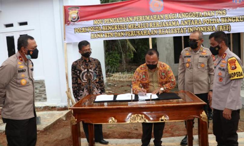 Polda Bengkulu Gelar MoU Bersama Bank BTN dan REI untuk Bangun Rumah Polri