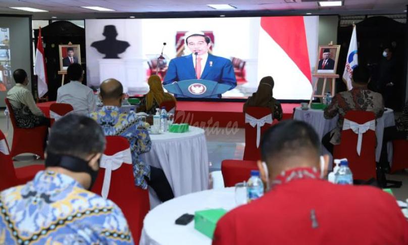 Presiden dalam acara Peluncuran Laporan Tahunan Ombudsman RI Tahun 2020, di Jakarta