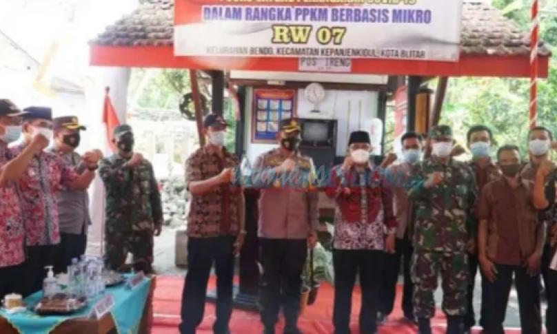 Kapolres Bersama Walikota Monitoring PPKM se-Kota Blitar