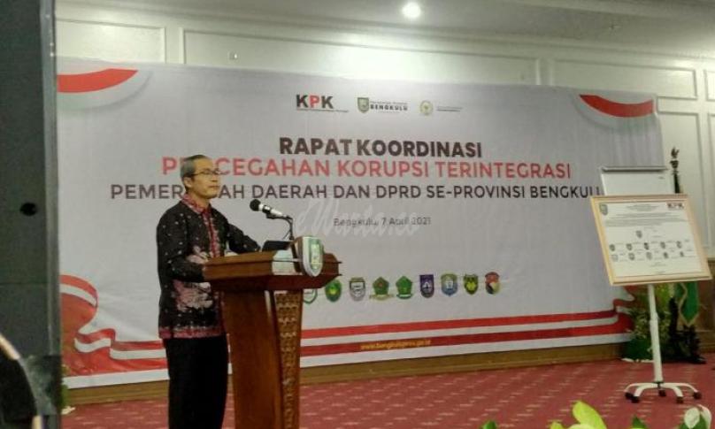 Rapat koordinasi pemberantasan korupsi terintegrasi bagi pemerintah daerah dan Dewan Perwakilan Rakyat Daerah (DPRD) di wilayah II Provinsi Bengkulu.