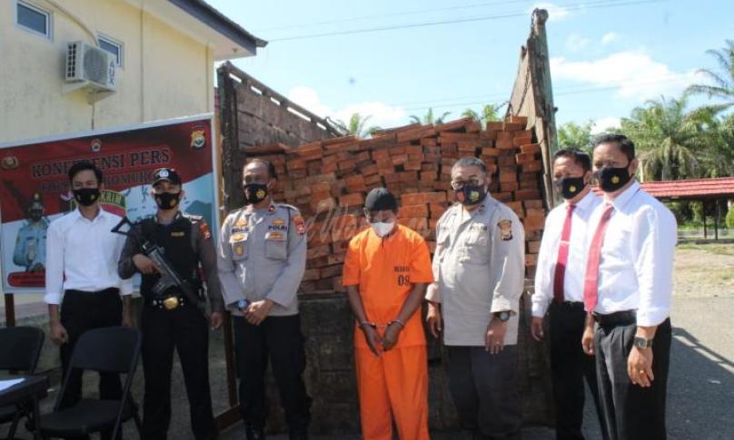 Polres Mukomuko Tangkap Warga Jambi Pengangkut Kayu Ilegal