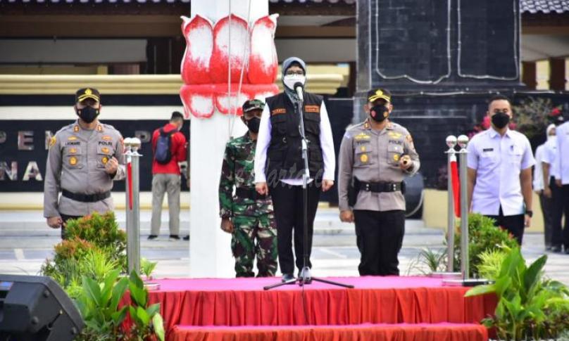 Bupati Blitar Pimpin Apel 3 Pilar Optimalkan Penanganan Covid 19.