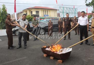 Pemusnahan BB Narkoba oleh Kejari Rejang Lebong
