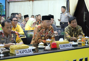 Conference MOU penyaluran Bansos di ruang Vicon Polda Bengkulu