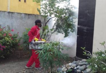 Petugas Dinkes sedang melakukan fogging