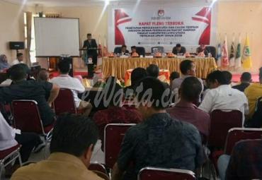 Rapat Pleno Terbatas penetapan 35 Calon DPRD Kabupaten Luwu Utara, Senin (22/7/2019) di Aula Kantor KPU.