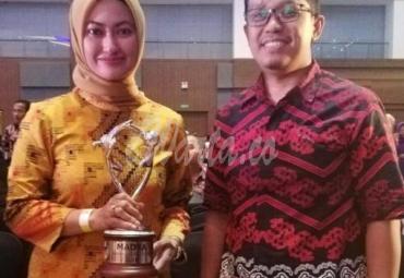 Bupati Luwu Utara Indah P Indriani tampak bangga dengan kerja keras Pemkab Luwu Utara