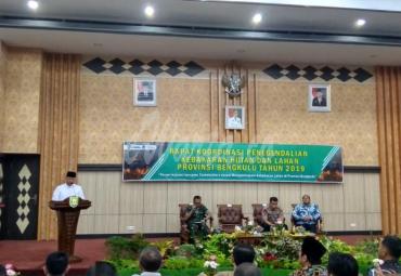 Rapat koordinasi pengendalian Karhutla bersama TNI/ POLRI dan Dinas LHK prov Bengkulu, Jumat (27/9) 