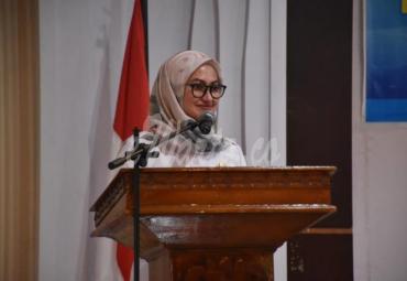 Bupati Luwu Utara, Indah P Indriani saat memberikan kata sambutan