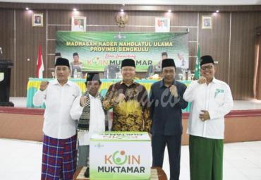 membuka secara resmi Madrasah Kader Nahdlatul Ulama Pengwil Nahdlatul Ulama Provinsi Bengkulu, Sabtu (18/1) di Aula BPSDM Provinsi Bengkulu