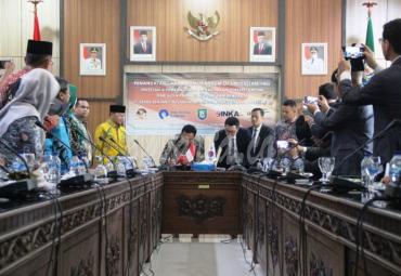 Penandatanganan Mou Antara PT. Trans Rentang Nusantara dengan PT. Pasifik Global Investment, Percepat Pembangunan Rel Kereta Api Kota Padang – Pulau Baai.