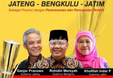 Selamat provinsi Bengkulu meraih Penghargaan Pembangunan Daerah perigkat ke- 2 Nasional setelah Jawa Tengah.