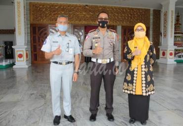 kunjungan Dirlantas Polda Bengkulu Kombes Pol Budi Mulyanto serta Kepala Cabang Jasa Raharja Bengkulu Abdul Haris