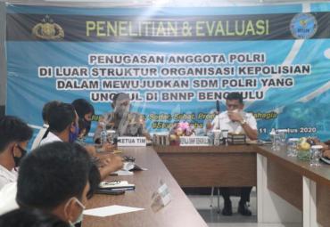 Pusat Penelitian dan Pengembangan (Puslitbang) Polri ke Polda Bengkulu, mengunjungi Badan Narkotika Nasional (BNN) Provinsi Bengkulu 