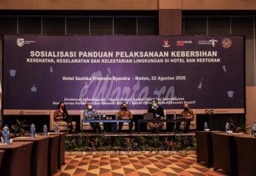 Sosialisasi Panduan Pelaksanaan Kebersihan, Keselamatan dan Kelestarian Lingkungan di Hotel Santika Premiere Dyandra Medan,