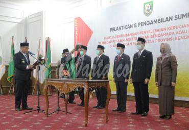 Majelis Pertimbangan ini dilantik dan diambil sumpah secara langsung oleh Wakil Gubernur Bengkulu Dedy Ermansyah di Gedung Daerah Balai Raya Semarak Bengkulu, Kamis (03/09).