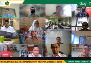 Kemenag dan Google dalam Program Transformasi Digital Pendidikan Madrasah di Jakarta, Selasa (22/09/2020).
