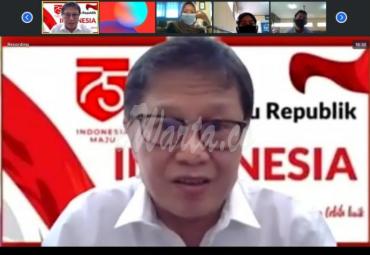 Kepala Badan Litbang SDM Kementerian Kominfo, Basuki Yusuf Iskandar dalam Pembukaan Pelatihan Digitalisasi Kelompok Ekonomi Eks Pekerja Migran Indonesia yang berlangsung secara virtual dari Jakarta, Senin (07/09/2020)
