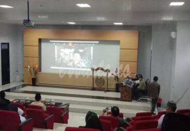 Wamenag saat memberikan kuliah umum secara virtual dalam Kuliah Iftitah Institut Agama Islam Negeri (IAIN) Curup