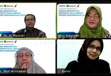 Webinar bertema "Proses Mendapatkan Sertifikasi Halal sebagai Potensi Pengembangan Usaha".