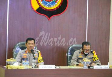 Press Conference Akhir Tahun Polda Bengkulu di Aula Command Centre Polda Bengkulu, Rabu (30/12/20).