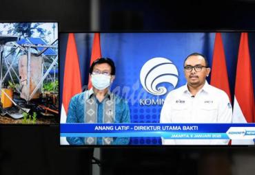 Konferensi Pers Virtual Gangguan Pembakaran Jaringan Palapa Ring Timur di Papua dari Press Room Kementerian Kominfo, Jakarta, Senin (11/01/2020).