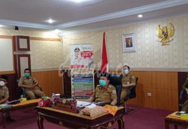 Rapat Koordinasi dan Supervisi Pencegahan Korupsi Terkait dengan Pengamanan Aset se Provinsi Bengkulu secara Zoom Meeting di ruang VIP Pola Prov, Selasa (9/2).