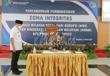Gubernur Rohidin Apresiasi Zona Integritas Badan Pusat Statistik