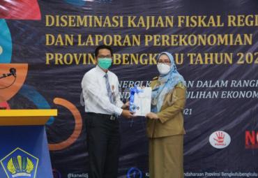 Diseminasi Kajian Fiskal Regional dan Laporan Perekonomian Provinsi Bengkulu Triwulan IV Tahun 2020, Senin (26/4/2021) bertempat di Kanwil Ditjen Perbendaharaan Bengkulu. 