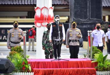 Bupati Blitar Pimpin Apel 3 Pilar Optimalkan Penanganan Covid 19.
